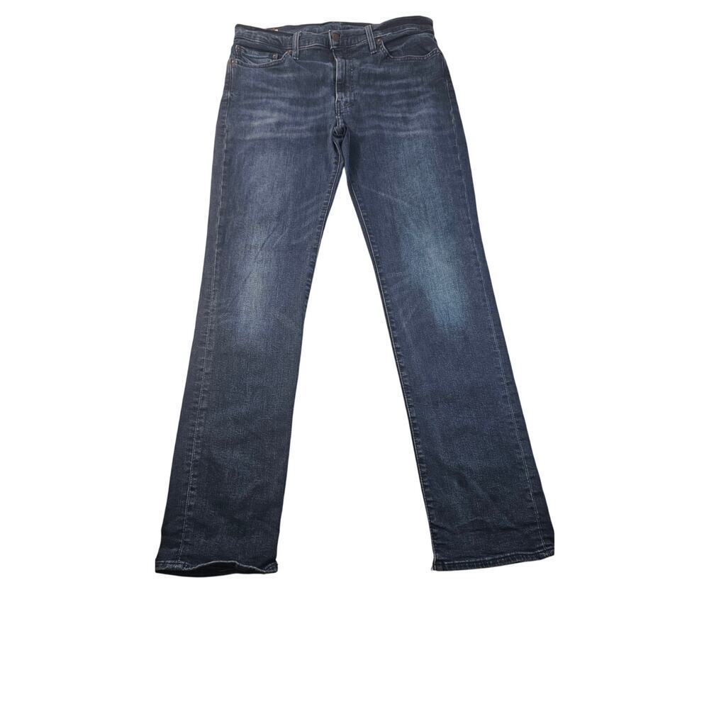 Levis mens 36 x 34 stretch blue jeans slim fit straight casual everyday 90s y2k